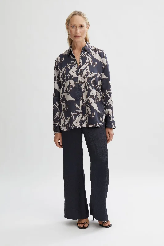Clara Print Shirt Cozy Linen Short Shirt