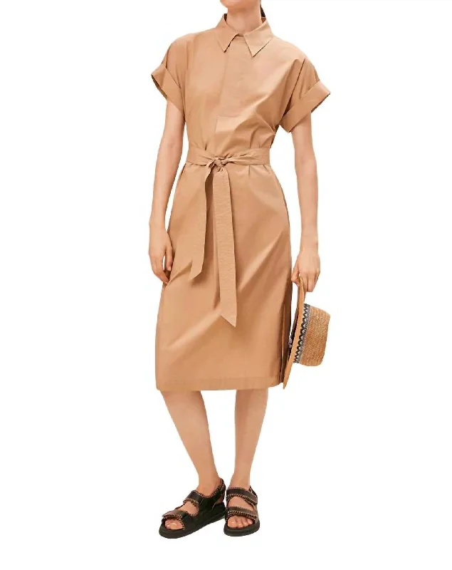 Clodie Midi Dress In Natural Fashionable Casual Midi Dress
