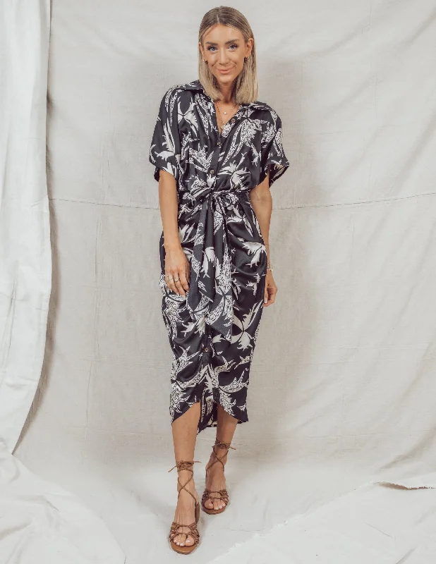 Danielle Printed Midi Dress Comfortable Floral Print Midi Dress