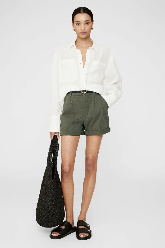 Dante Shirt - Ivory Trendy Button-Front Short Sleeve