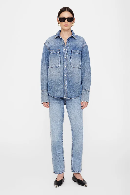 Dante Shirt - Vintage Indigo Denim Fashionable Short Sleeve Vest