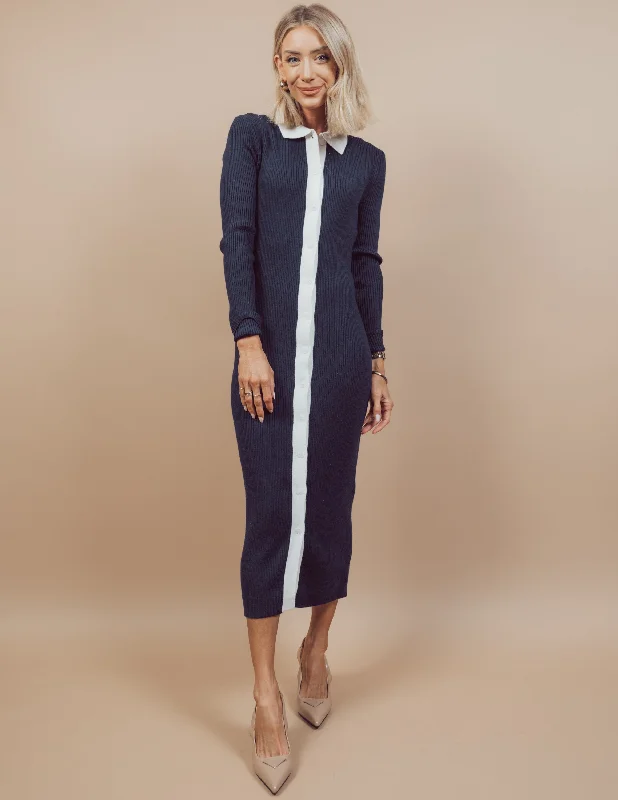 Elaine Midi Dress Stylish Striped Midi Dress