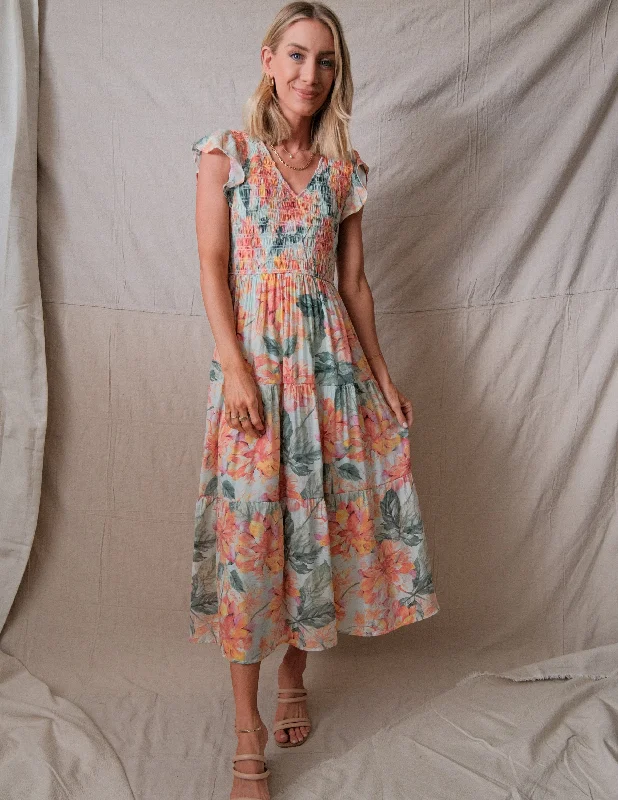 Eloisa Floral Midi Dress Comfortable Sleeveless Midi Dress