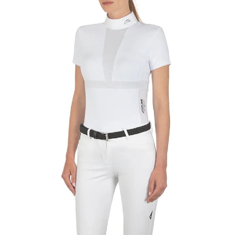 Equiline Chrissiec Ladies Shirt Comfortable Ribbed Short Sleeve
