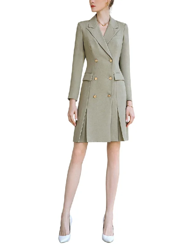ESEA Midi Dress Stylish Color Block Midi Dress
