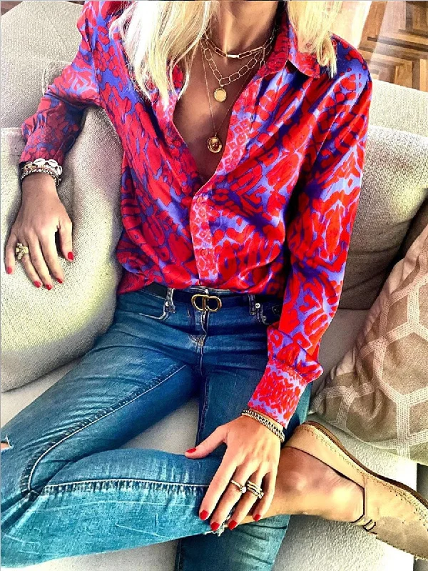 Fashion Vintage Elegant Loose Floral Shirt Top Comfortable Peplum Short Shirt