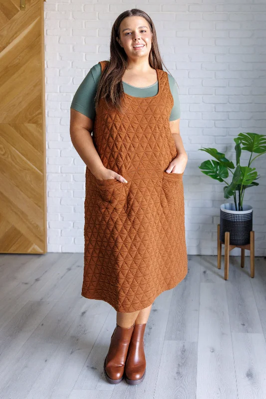 Free Falling Quilted Midi Dress Stylish Silk Midi Dress