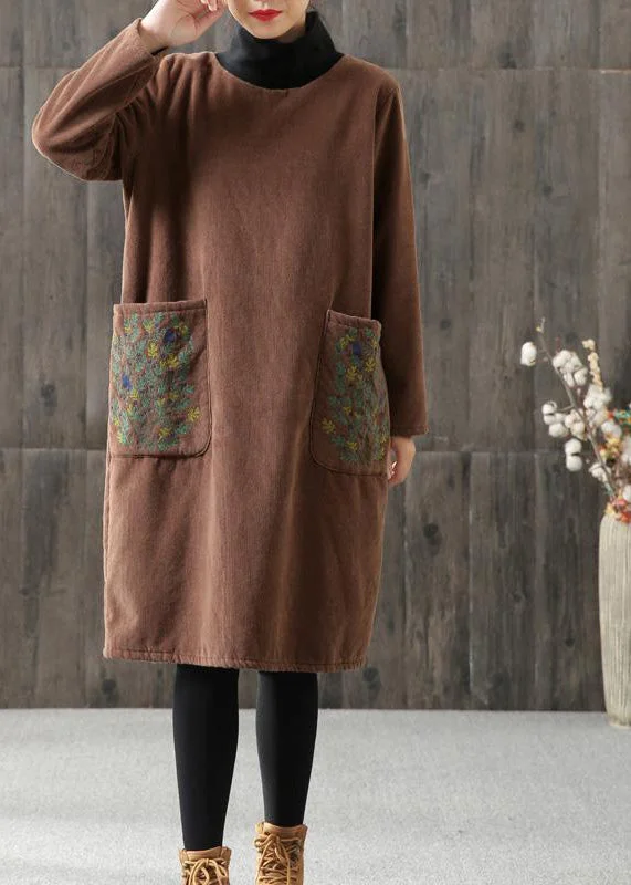 Handmade linen Tunics Women printing Turtleneck Winter Cotton Midi Dress Fashionable Pencil Midi Dress Handmade linen Tunics Women printing Turtleneck Winter Cotton Midi Dress Fashionable Pencil Midi Dress