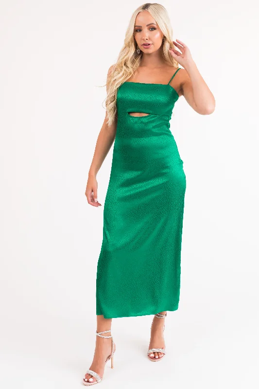 Jade Animal Print Sleeveless Midi Dress Fashionable Off-Shoulder Dress Midi