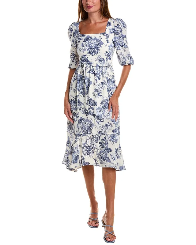 JL LUXE Midi Dress Stylish Midi Dress with Cuffs