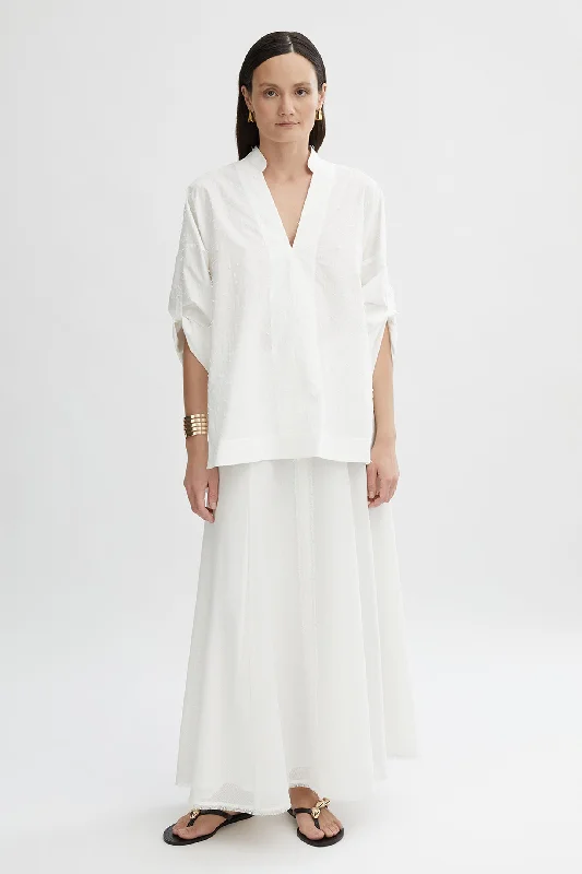 Johanna Relaxed Shirt Fashionable Pleated Short Shirt