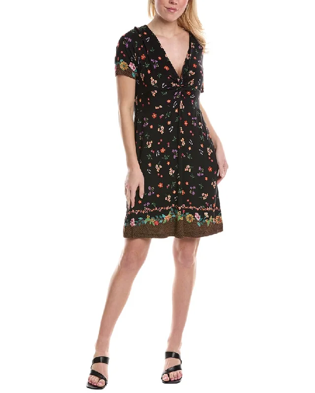Johnny Was Nani Twist Front Swing Midi Dress Stylish Button-Down Midi Dress