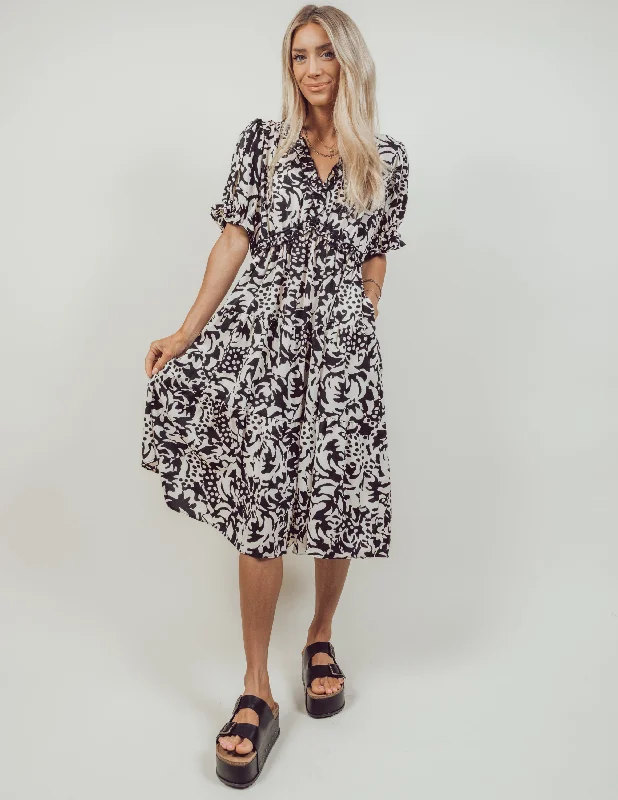Judith Midi Dress Stylish Button-Up Midi Dress