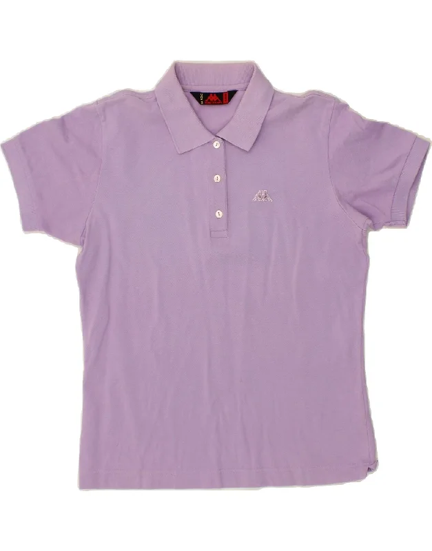 KAPPA Womens Polo Shirt UK 18 XL Purple Cotton Cozy Summer Short Shirt