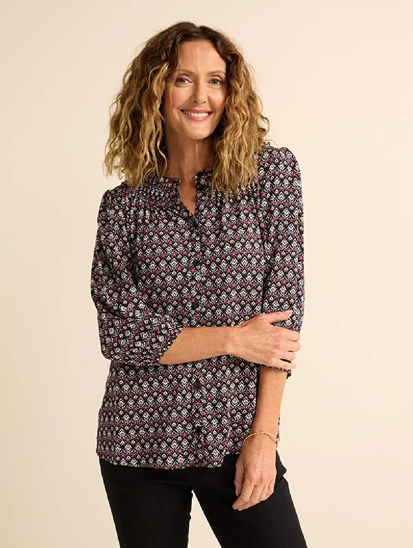 Kayley 3/4 Shirt Soft Silk Short Sleeve