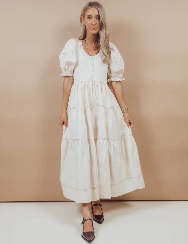 Kora Midi Dress Trendy Square Neck Midi Dress