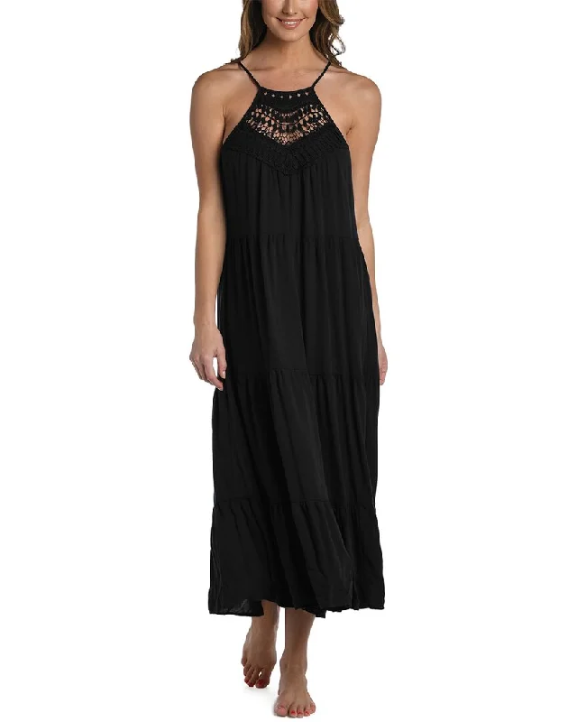La Blanca Coastal Covers Halter Midi Dress Comfortable Wrap Midi Dress
