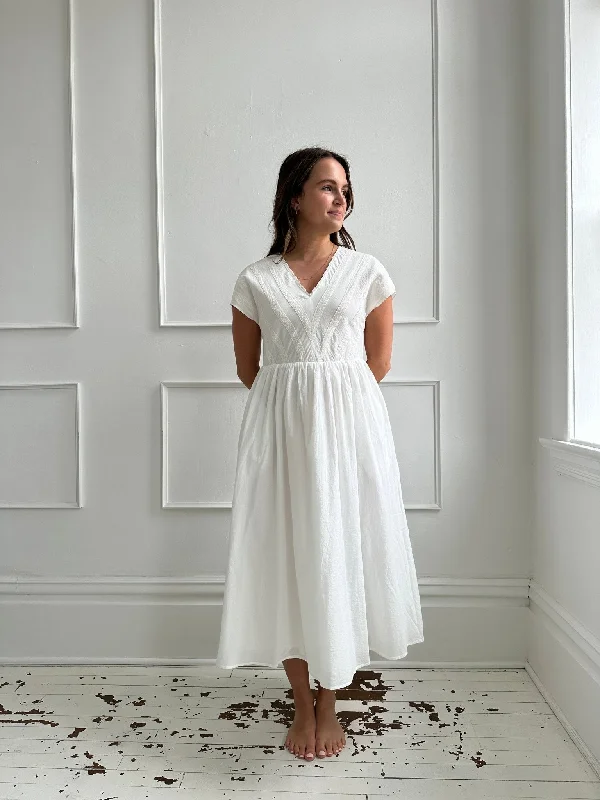 Lace Trim Midi Dress- FINAL SALE Trendy Ruffled Sleeve Midi Dress