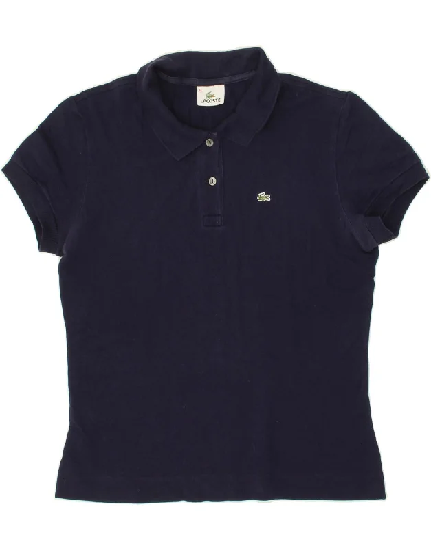 LACOSTE Womens Polo Shirt Size 46 XL Navy Blue Stylish Round Neck Shirt