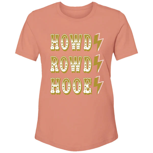 LADIES HOOEY "HOWDY" TERRACOTTA TSHIRT Relaxed Button-Down Short Shirt