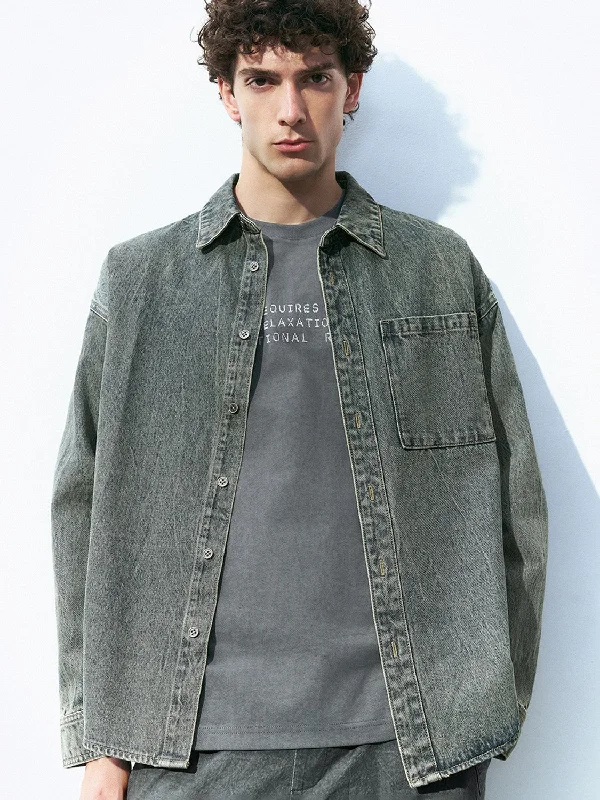 Loose Denim Shirt Comfortable Short Sleeve Tee