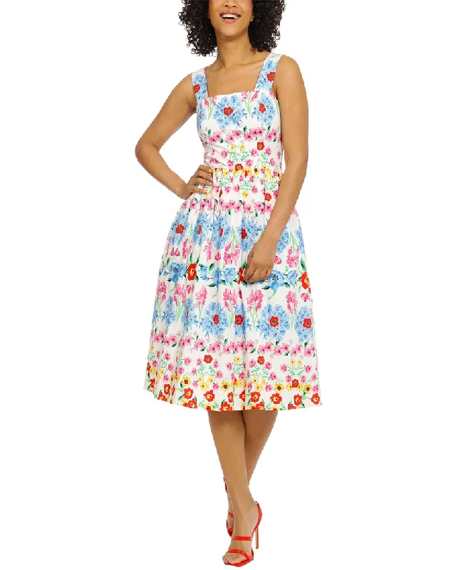 Maggy London Poplin Midi Dress Fashionable A-Line Midi Dress