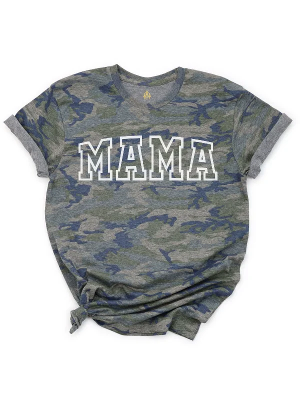 MAMA Varsity Shirt - Vintage Camouflage Stylish Round Neck Shirt