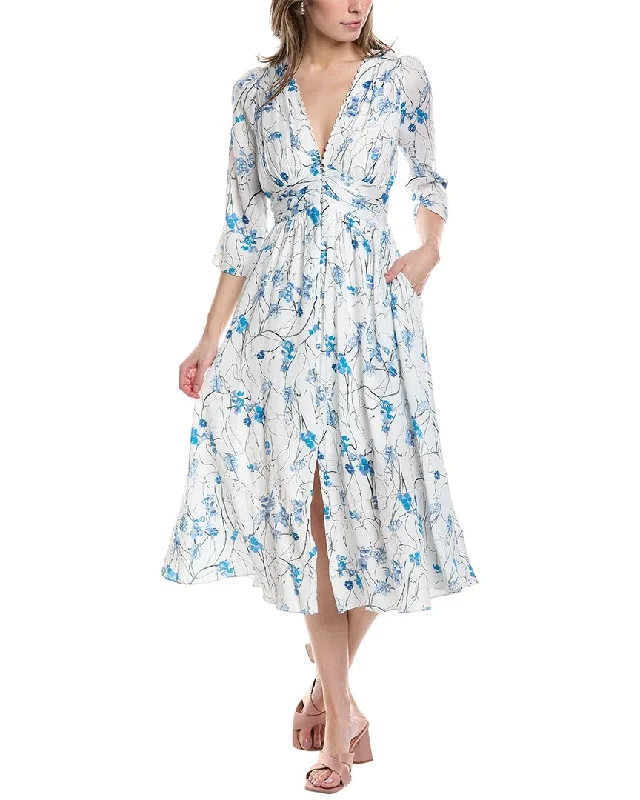 Marchesa Notte Carnation Midi Dress Chic Bohemian Midi Dress