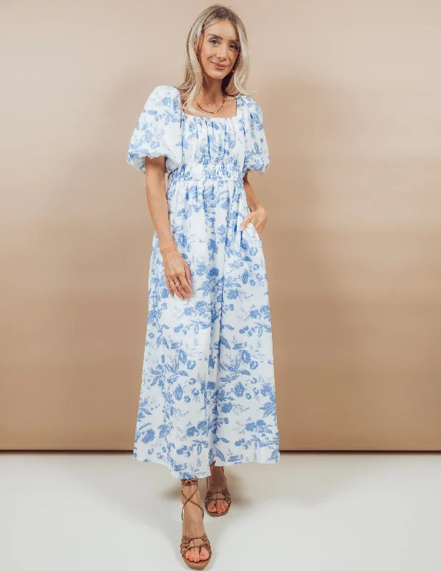Mariah Floral Midi Dress Classic Black Midi Dress