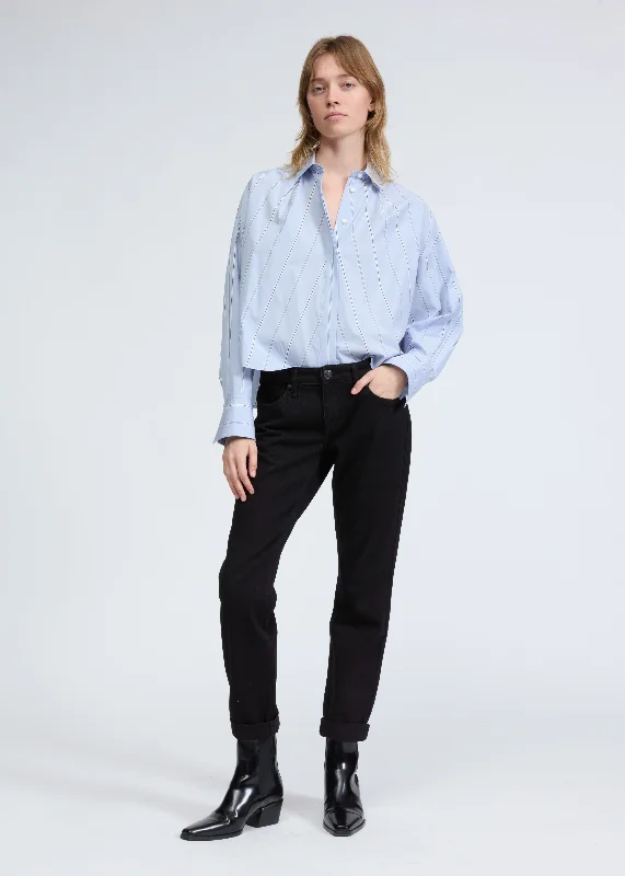 Martha Poplin Shirt Classic Basic Short Shirt
