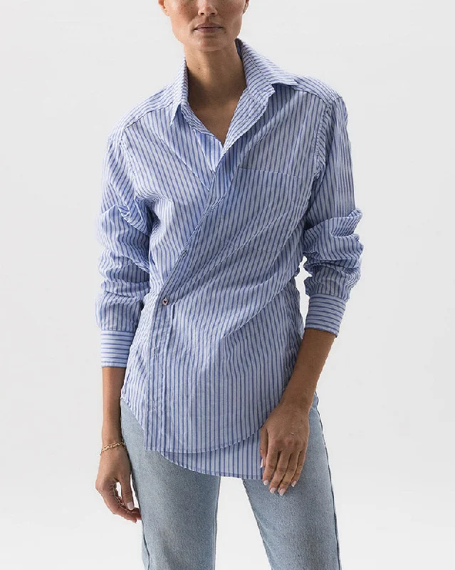 Mens Stripe Shirt Elegant Silk Short Shirt