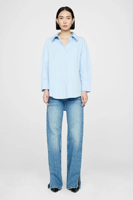 Mika Shirt - Blue Casual Loose Short Sleeve