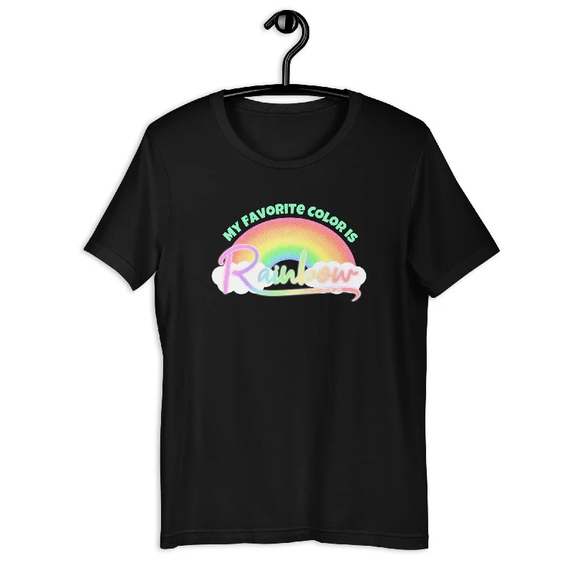 My Favorite Color is Rainbow Unisex T Shirt Trendy Turtleneck Short Shirt