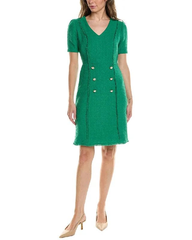 Nanette Lepore Tweed Midi Dress Stylish Off-Shoulder Ruffle Dress
