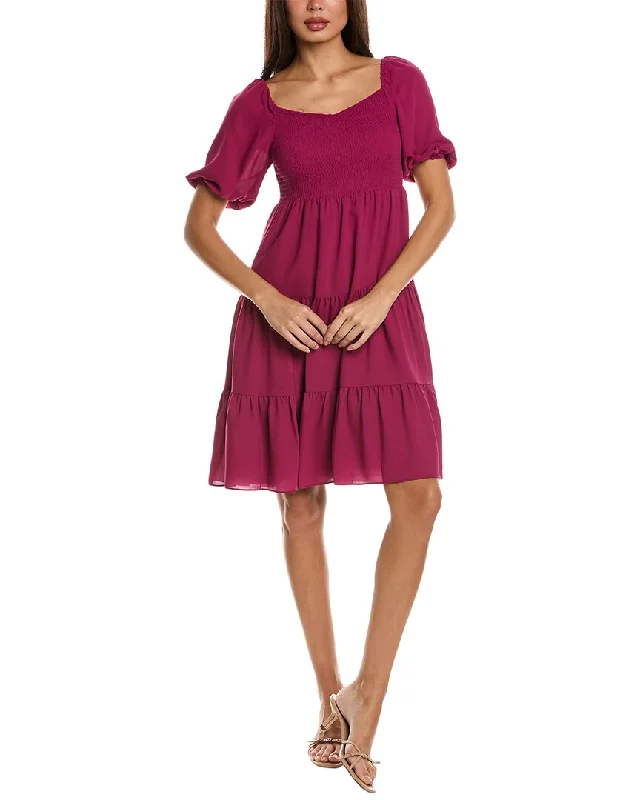 Nanette Nanette Lepore Tiered Midi Dress Trendy Smocked Waist Midi Dress