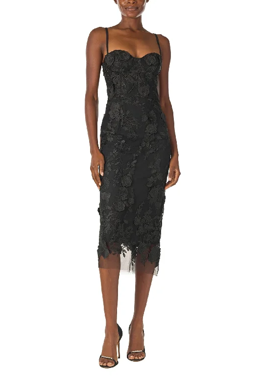 Corseted Lace Midi Dress Comfortable Wrap Midi Dress