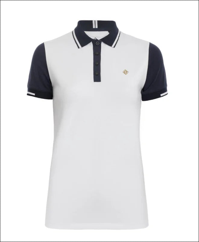Pelosa Polo Shirt - White/Navy Fashionable Rounded Short Shirt