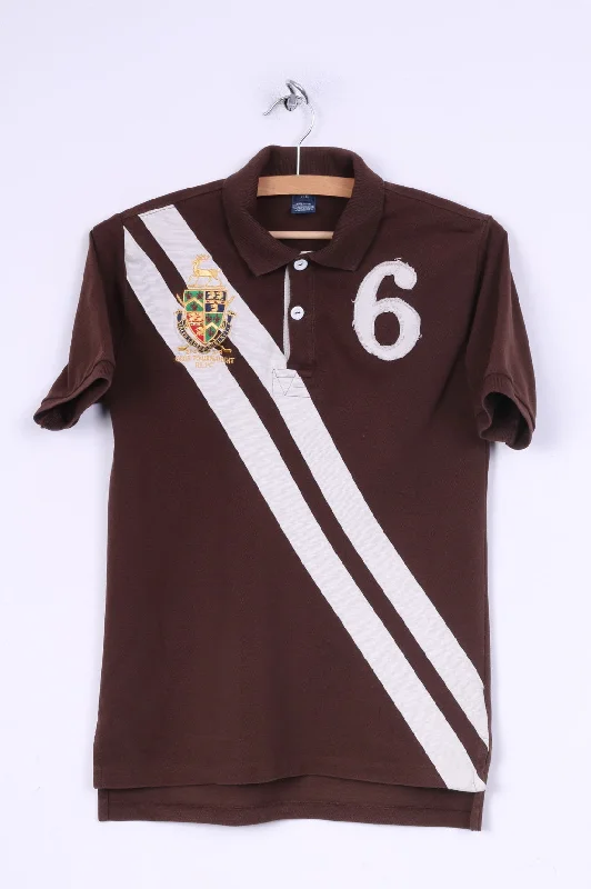 Polo by Ralph Lauren Womens S 8 Polo Shirt Brown Short Sleeve Golf Tournament RLPC #6 Elegant Silk Short Shirt