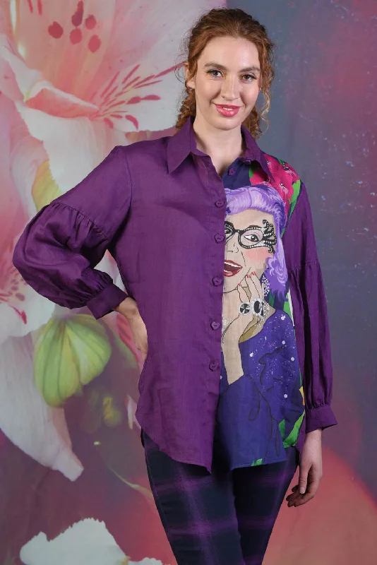 Popo Linen Shirt - Edna - SALE Elegant Silk Short Shirt