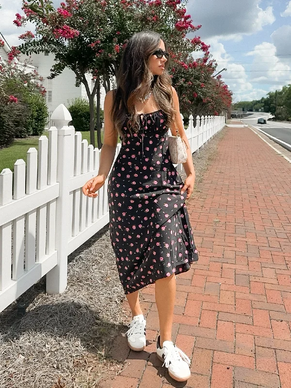 Sweet Talk Floral Midi Dress Fashionable Fitted Midi Dress