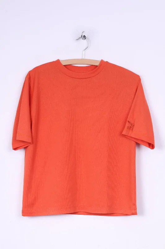 Salewa Womens  S T- Shirt Crew Orange Short Sleeve Summer Top Outdoor Soft Cotton Short Shirt