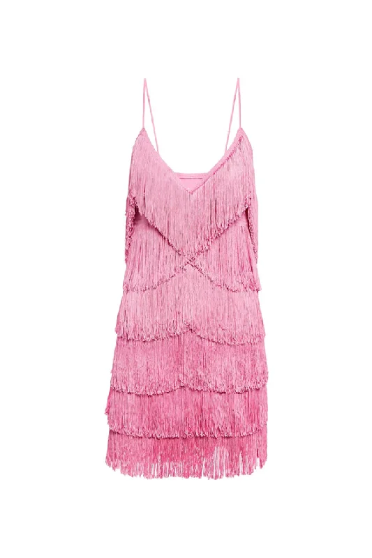 Sexy V Neck Spaghetti Strap Layered Fringe Flapper Bodycon Party Mini Dress Trendy Floral Mini Dress