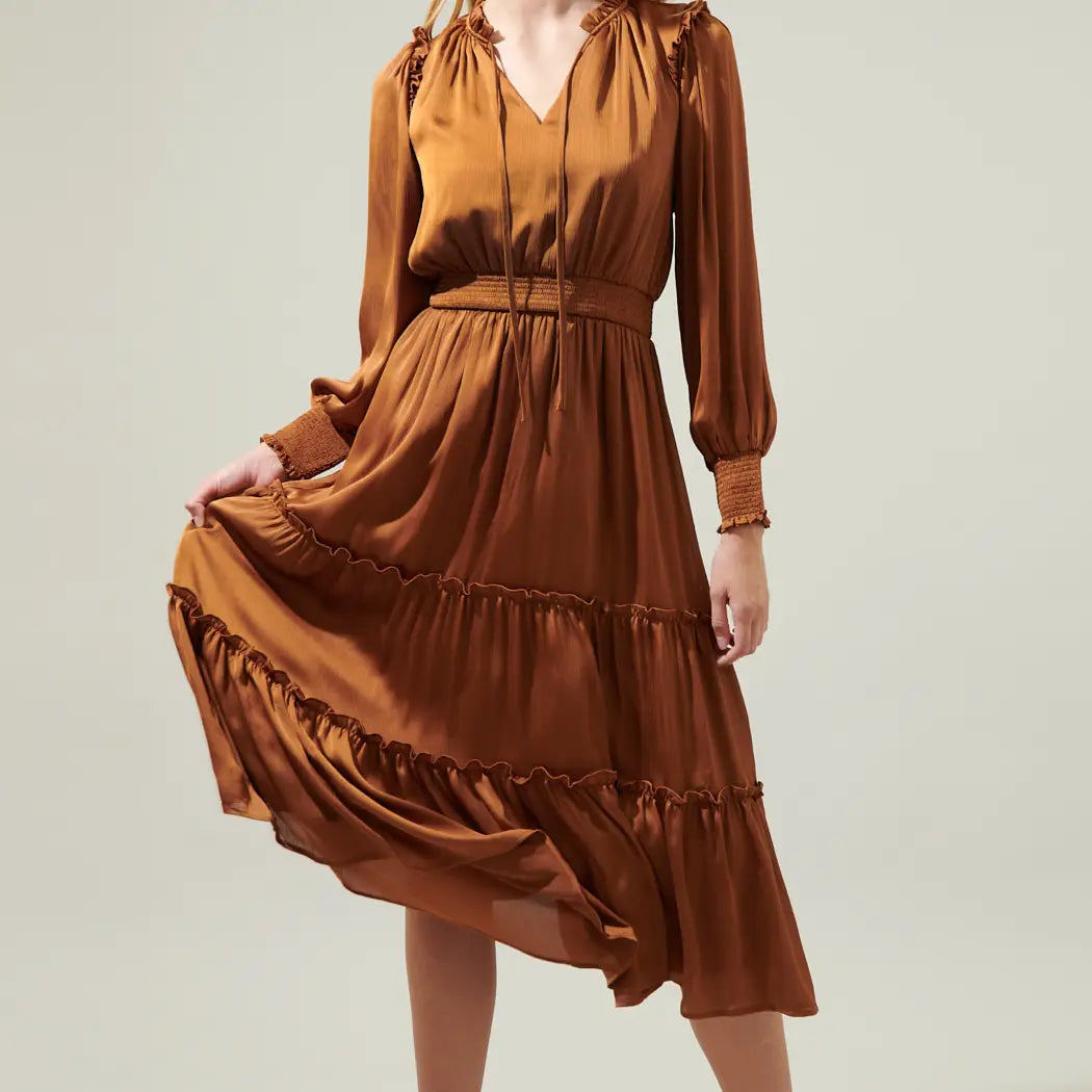 Siete Satin Midi Dress Fashionable Skater Midi Dress