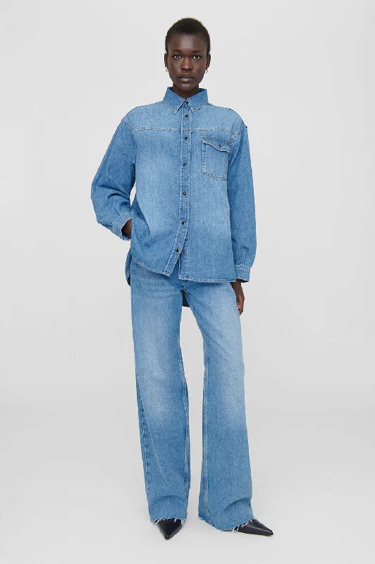 Simon Shirt - Panama Blue Comfortable Pocket Short Shirt