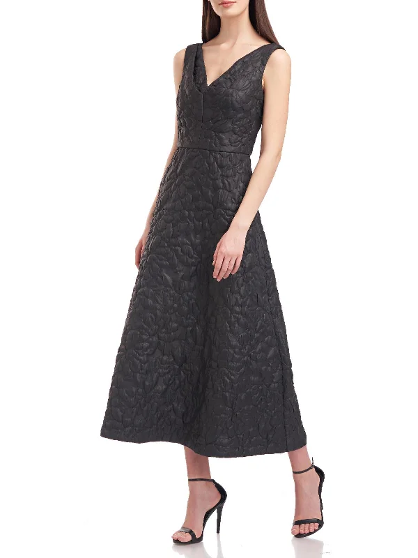 Sloane Womens Textured Long Midi Dress Stylish Cold Shoulder Midi Dress
