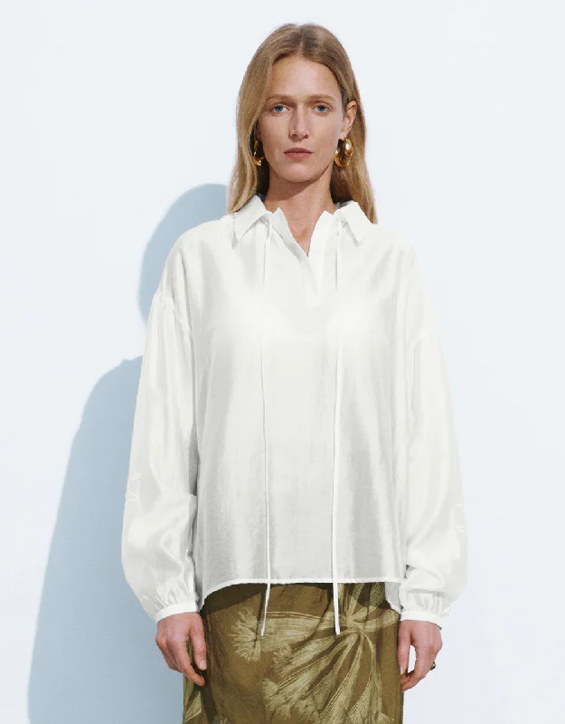 Straight Lapel Overhead Shirt Cozy Summer Short Shirt