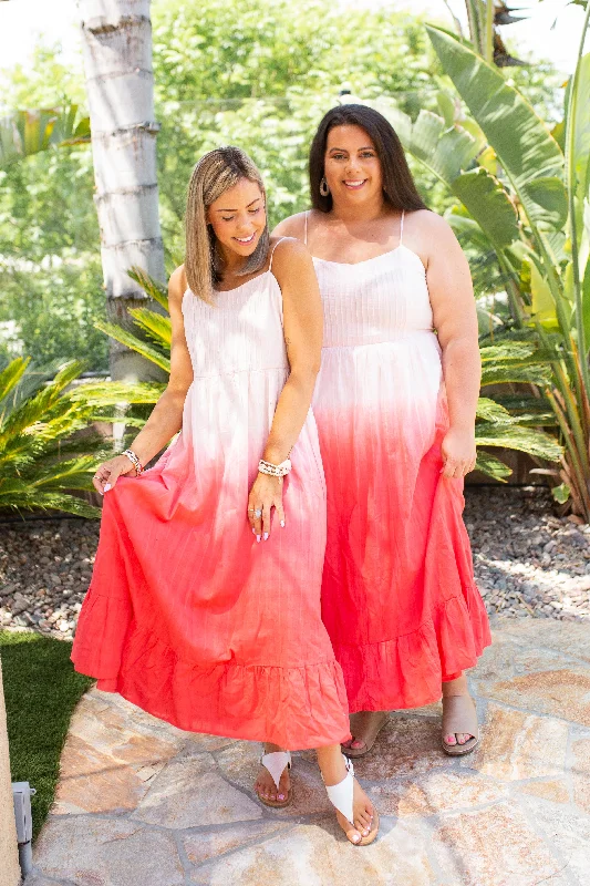 Summer Sunset Midi Dress Cozy Wide Strap Midi Dress