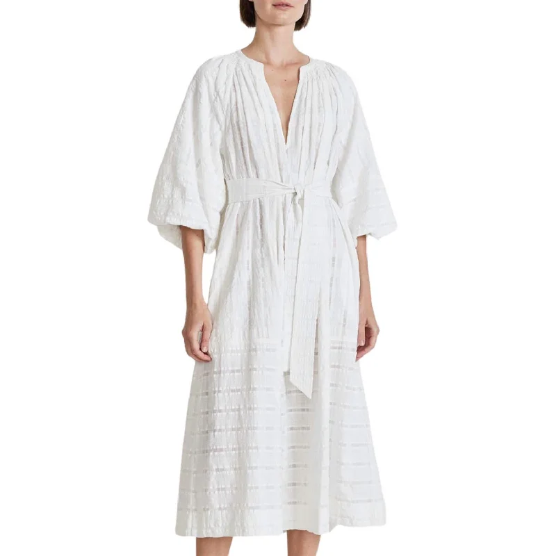 Sun Mesa Midi Dress In Cream Comfortable Casual Midi Dress