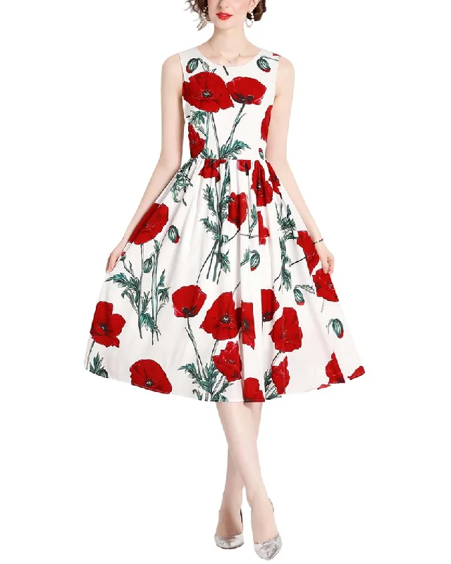 TINA Midi Dress Comfortable Adjustable Strap Midi Dress