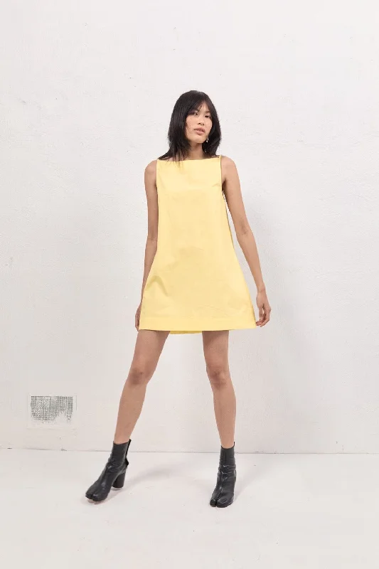 Tulli Mini Dress Lemon Chic Halter Mini Dress